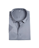 Men's Short Sleeve Button-Up Shirt in Slate Gray