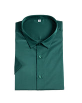 Men's Short Sleeve Button-Up Shirt in Emerald Green