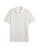 Men's Solid Short Sleeve Polo Shirt in Ivory