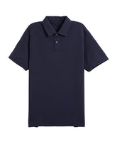 Men's Solid Short Sleeve Polo Shirt in Navy Blue