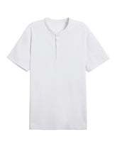 Men's Short Sleeve Henley T-Shirt in White