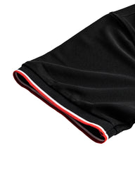 Men's Striped Trim Short Sleeve Polo Shirt in Black