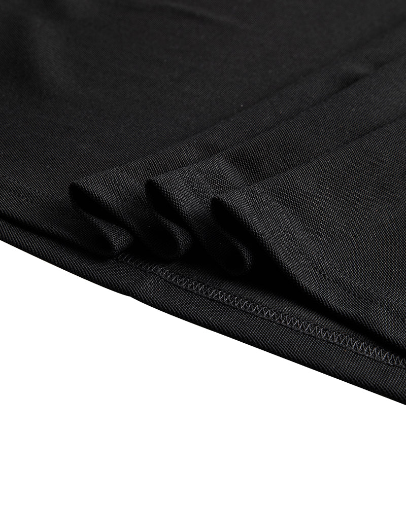 Men's Striped Trim Short Sleeve Polo Shirt in Black