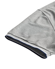 Men's Striped Trim Short Sleeve Polo Shirt in Heather Gray