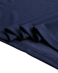 Men's Striped Trim Short Sleeve Polo Shirt in Navy Blue