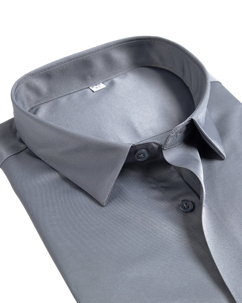 Men's Short Sleeve Button-Up Shirt in Slate Gray