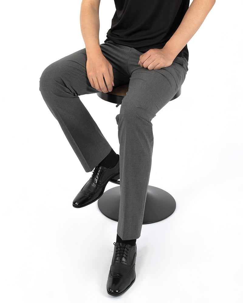 Men's Slim Fit Dress Pants in Charcoal Gray