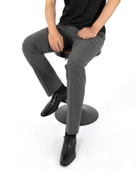 Men's Slim Fit Dress Pants in Charcoal Gray