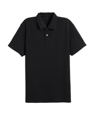 Men's Solid Short Sleeve Polo Shirt in Black