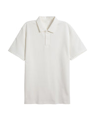 Men's Solid Short Sleeve Polo Shirt in Ivory