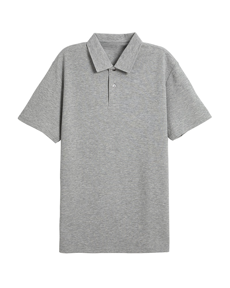 Men's Solid Short Sleeve Polo Shirt in Heather Gray