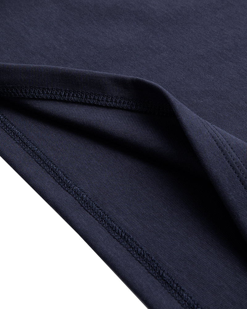 Men's Solid Short Sleeve Polo Shirt in Navy Blue