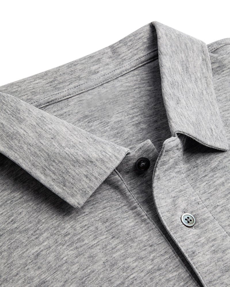 Men's Solid Short Sleeve Polo Shirt in Heather Gray