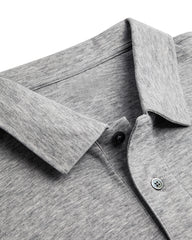 Men's Solid Short Sleeve Polo Shirt in Heather Gray