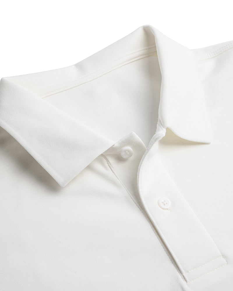 Men's Solid Short Sleeve Polo Shirt in Ivory