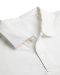 Men's Solid Short Sleeve Polo Shirt in Ivory