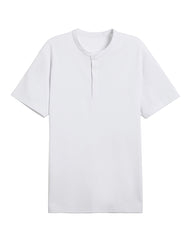 Men's Short Sleeve Henley T-Shirt in White