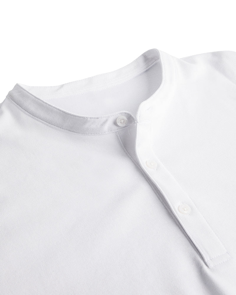 Men's Short Sleeve Henley T-Shirt in White