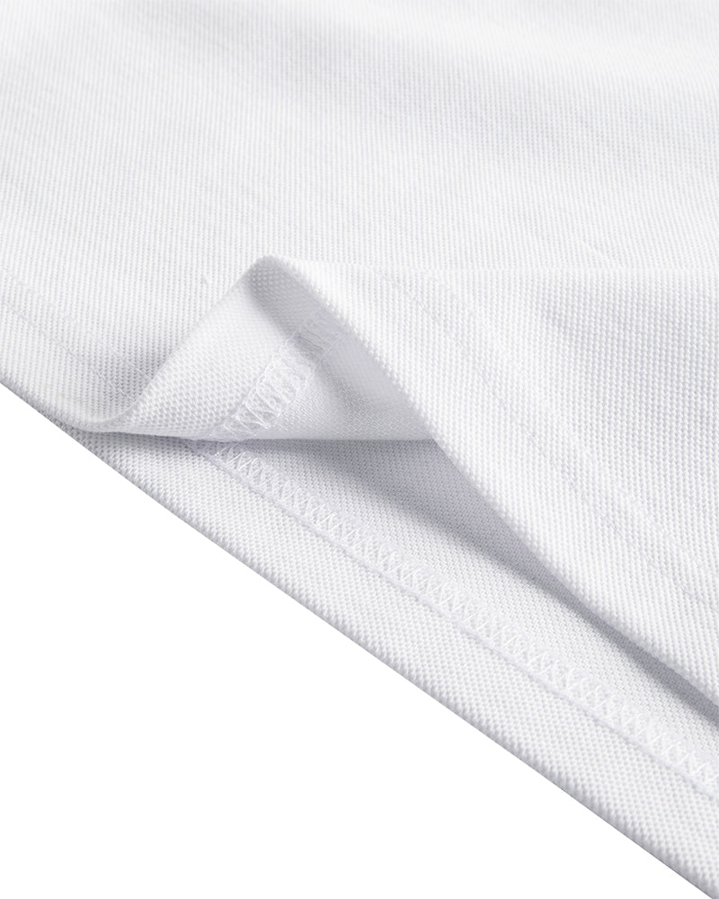 Men's Short Sleeve Henley T-Shirt in White