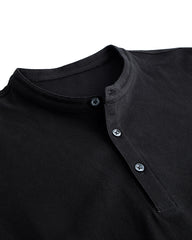 Men's Short Sleeve Henley T-Shirt in Black