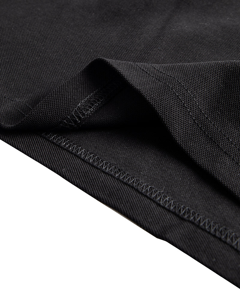 Men's Short Sleeve Henley T-Shirt in Black