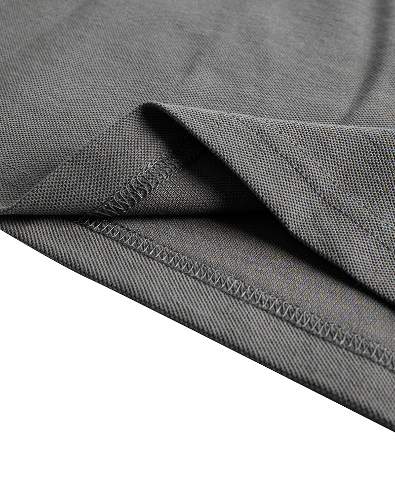 Men's Short Sleeve Henley T-Shirt in Charcoal Gray