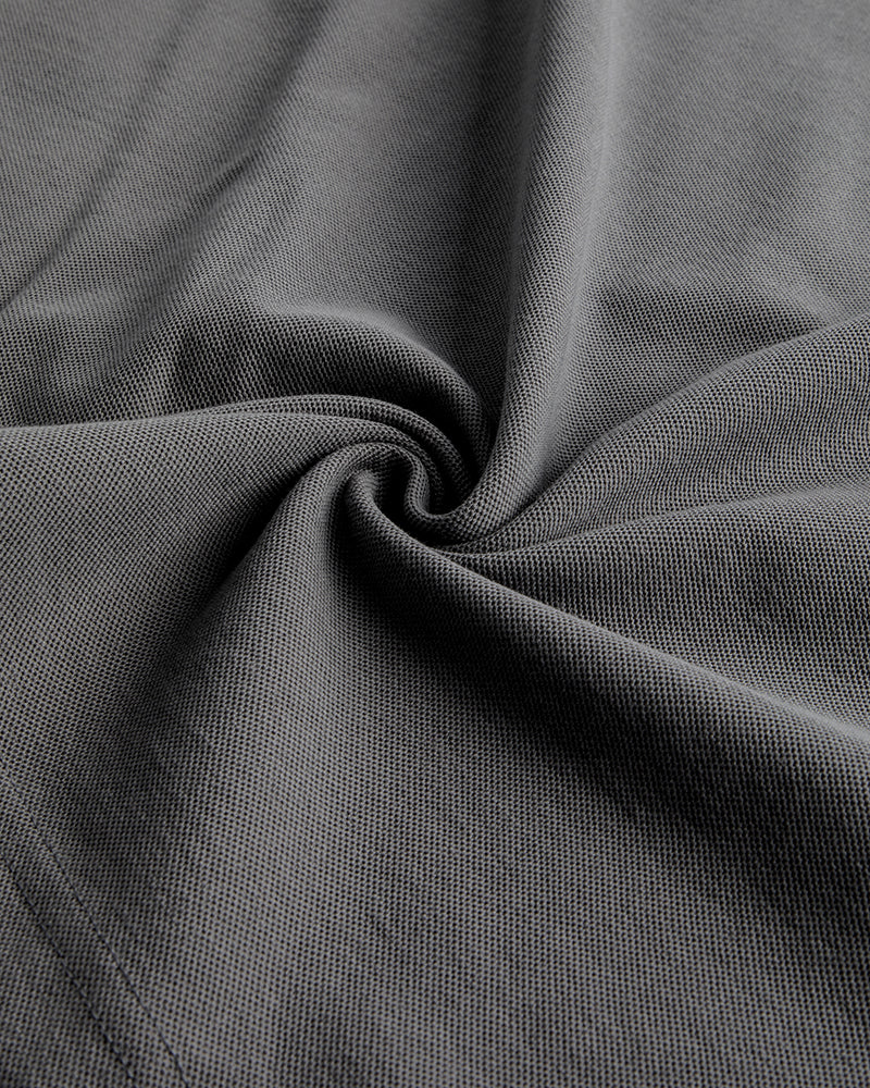 Men's Short Sleeve Henley T-Shirt in Charcoal Gray