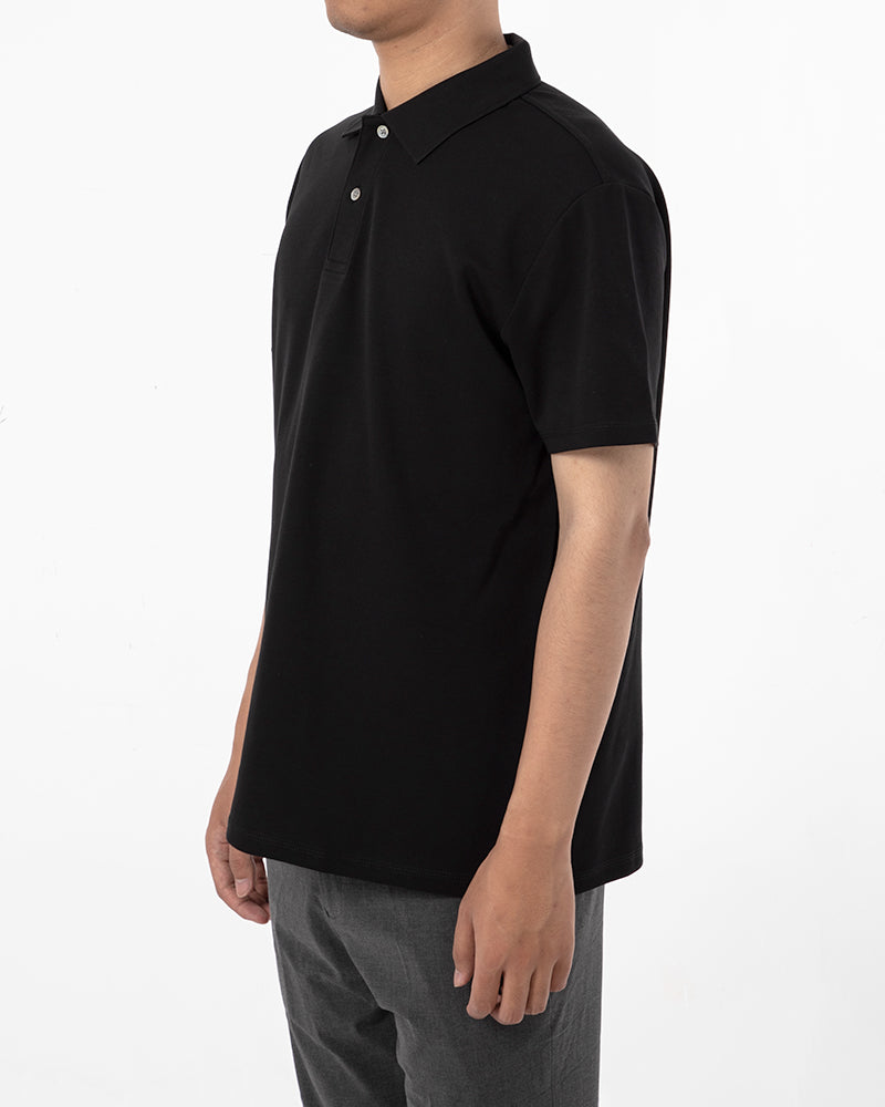 Men's Solid Short Sleeve Polo Shirt in Black