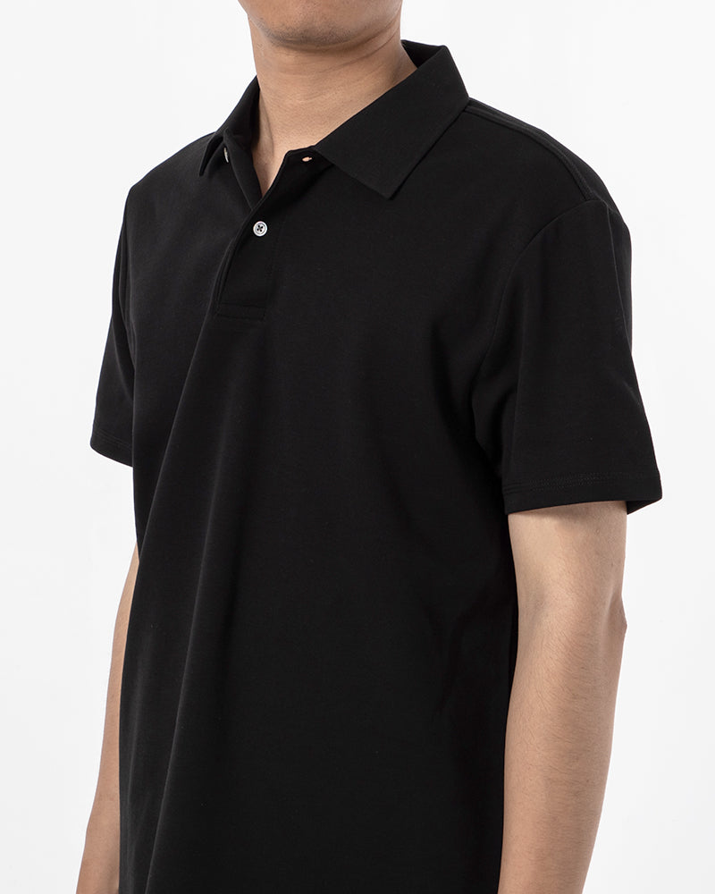 Men's Solid Short Sleeve Polo Shirt in Black