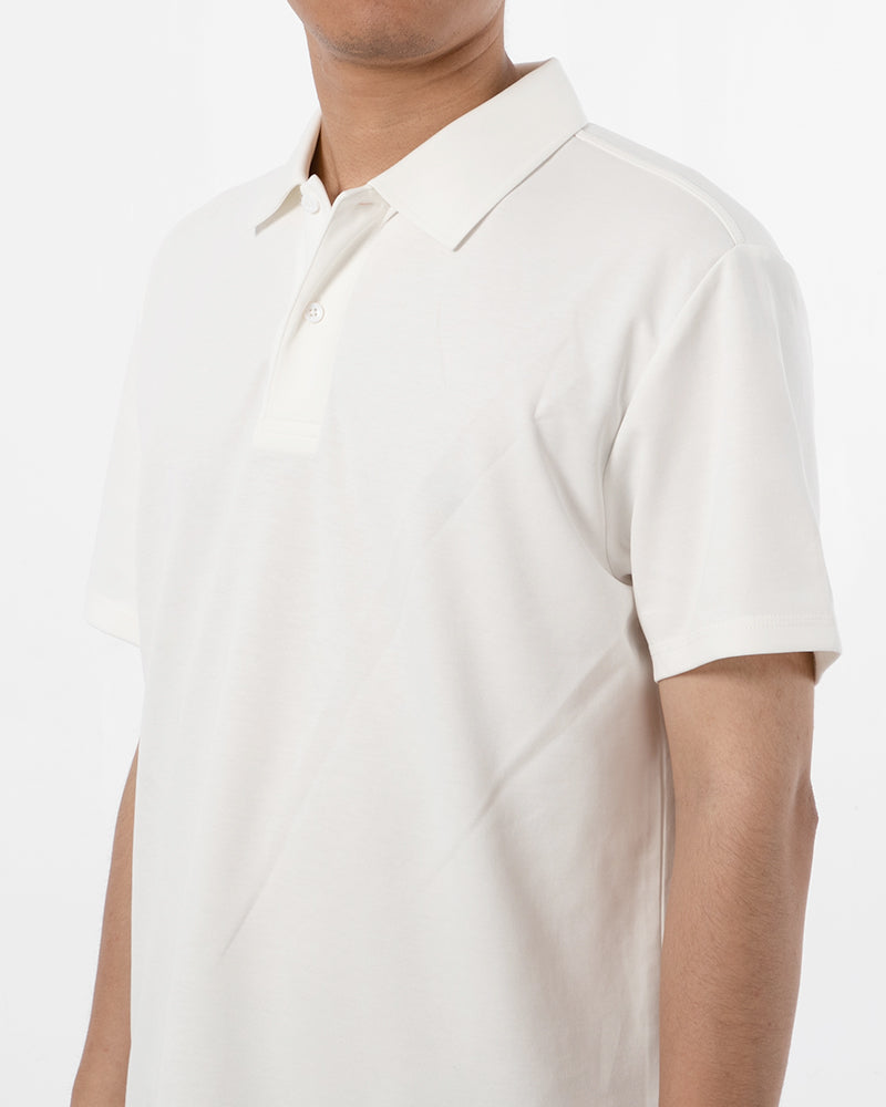Men's Solid Short Sleeve Polo Shirt in Ivory