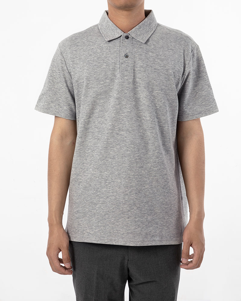 Men's Solid Short Sleeve Polo Shirt in Heather Gray