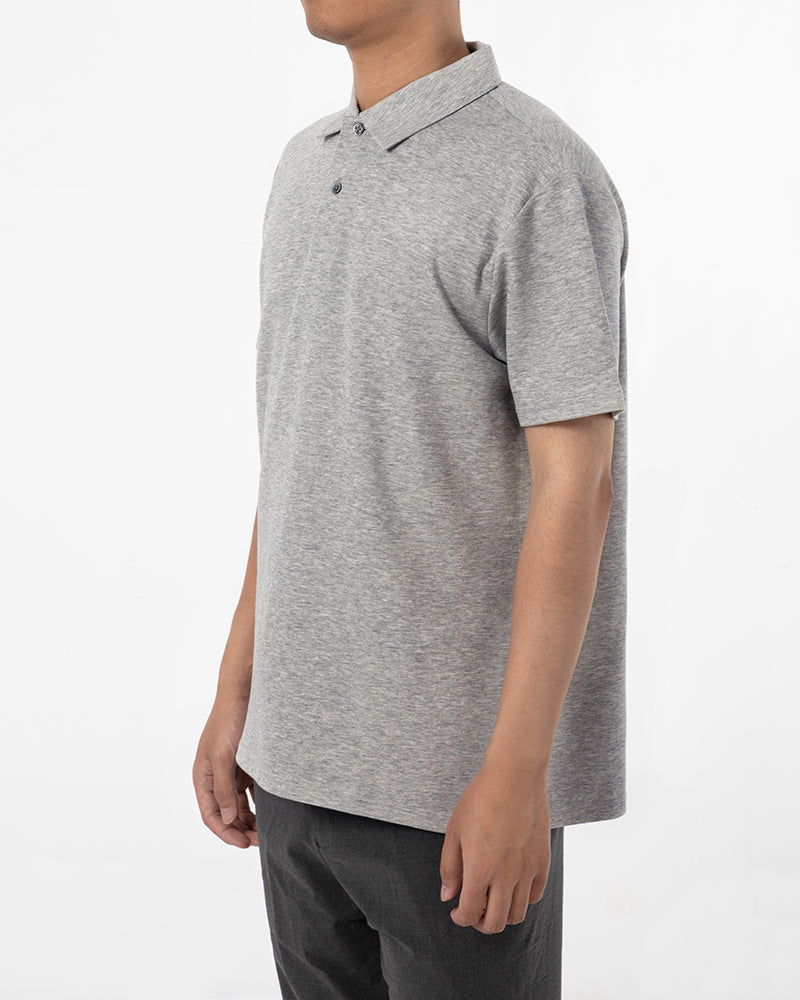 Men's Solid Short Sleeve Polo Shirt in Heather Gray