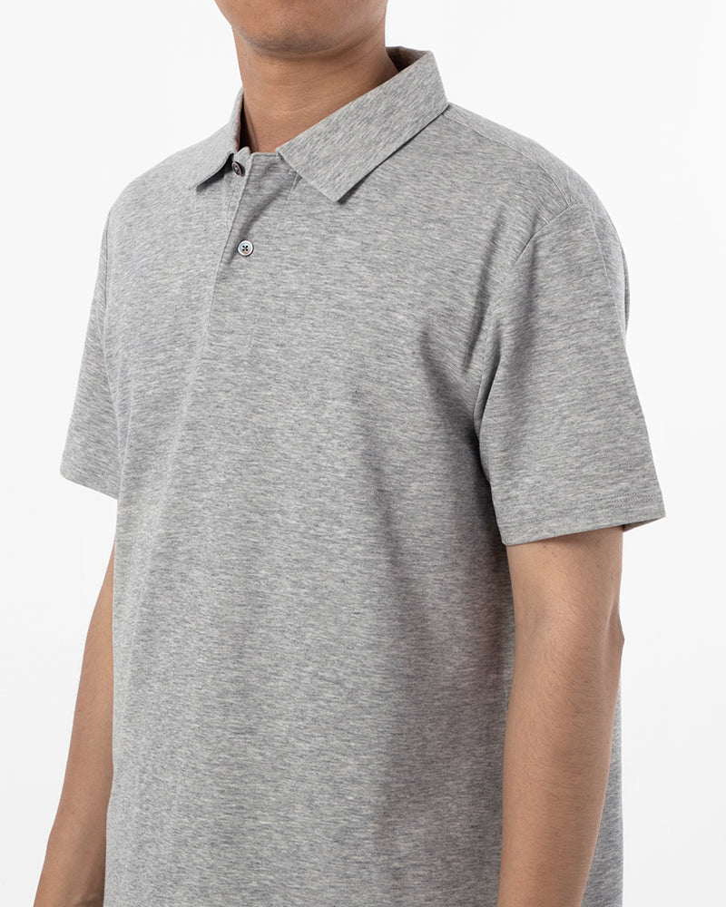Men's Solid Short Sleeve Polo Shirt in Heather Gray